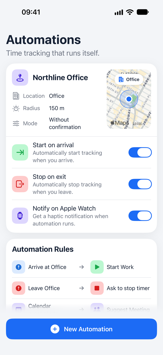 Place automations list